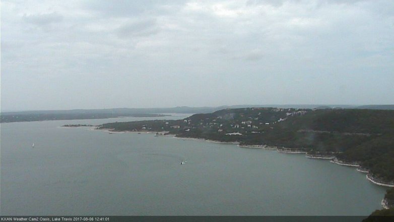 Lake Travis webcam, August 6, 2017 12:05 PM CT