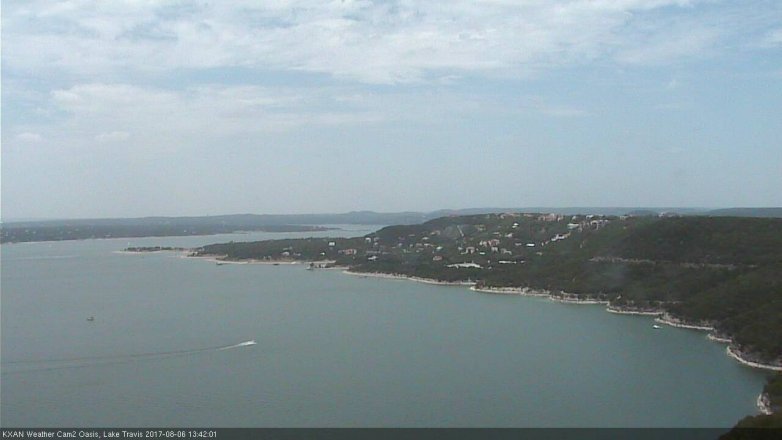 Lake Travis webcam, August 6, 2017 1:10 PM CT