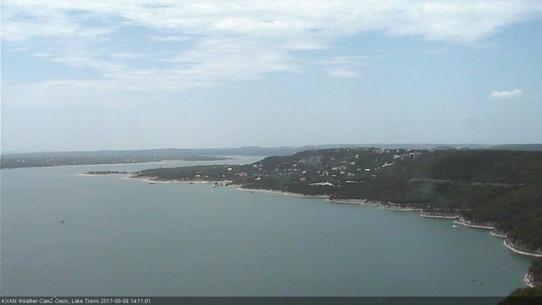 Lake Travis webcam, August 6, 2017 1:15 PM CT