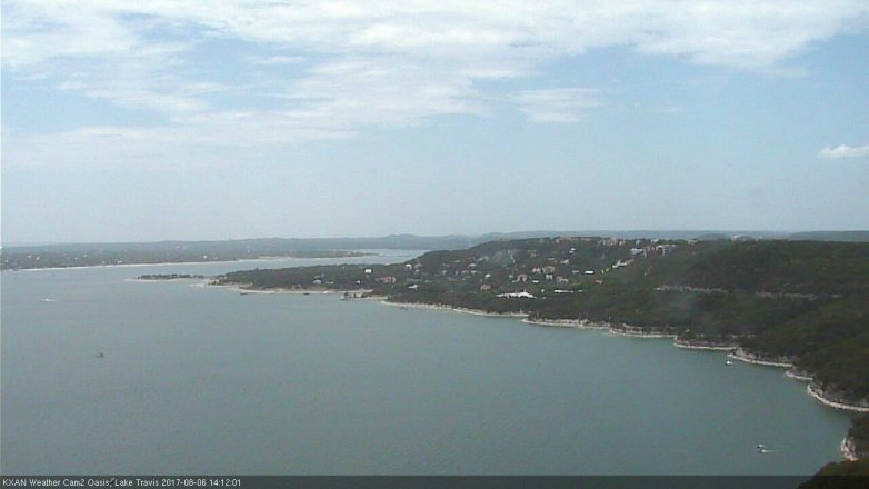 Lake Travis webcam, August 6, 2017 1:20 PM CT