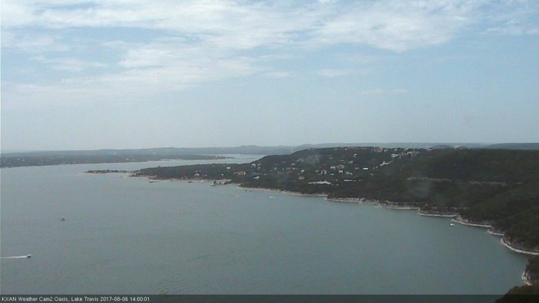 Lake Travis webcam, August 6, 2017 1:30 PM CT