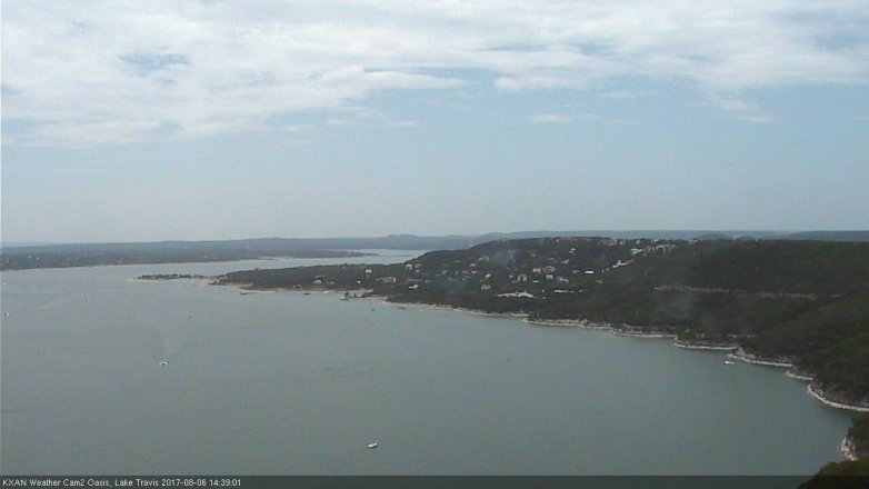 Lake Travis webcam, August 6, 2017 1:45 PM CT