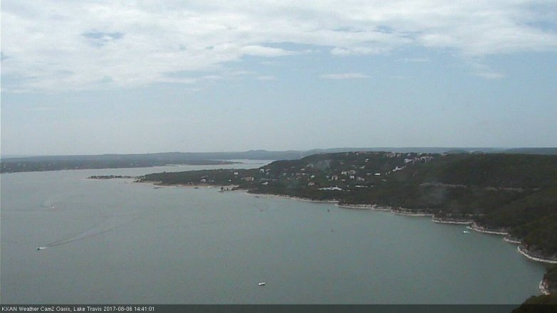 Lake Travis webcam, August 6, 2017 2:00 PM CT
