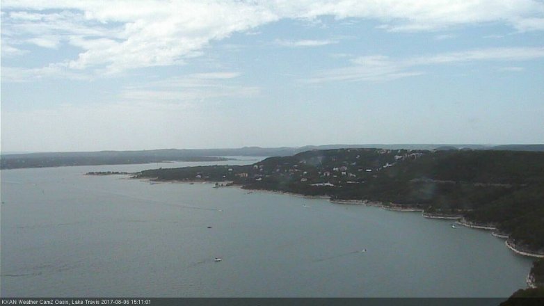 Lake Travis webcam, August 6, 2017 2:25 PM CT