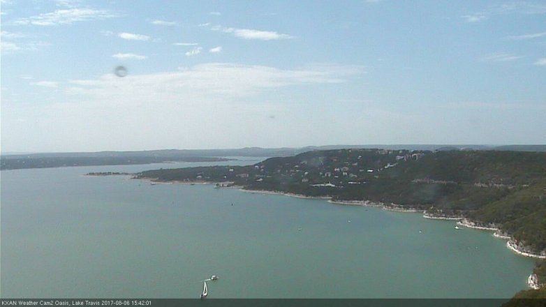 Lake Travis webcam, August 6, 2017 2:55 PM CT