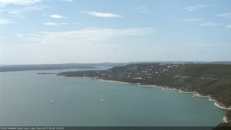Lake Travis webcam, August 6, 2017 3:00 PM CT