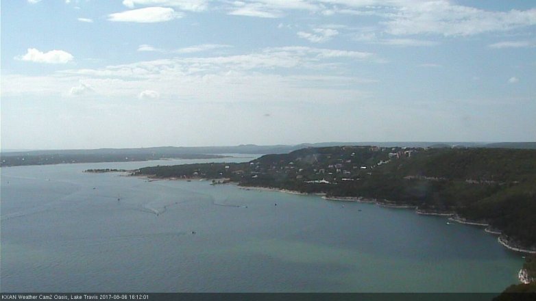 Lake Travis webcam, August 6, 2017 3:35 PM CT