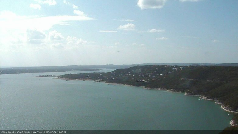 Lake Travis webcam, August 6, 2017 3:55 PM CT