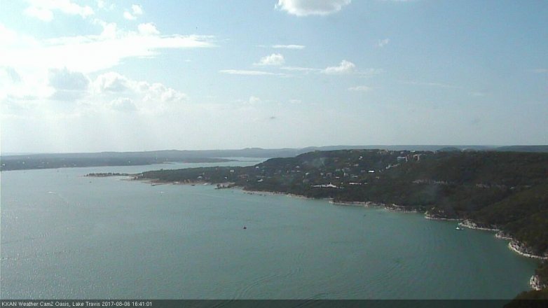 Lake Travis webcam, August 6, 2017 4:00 PM CT