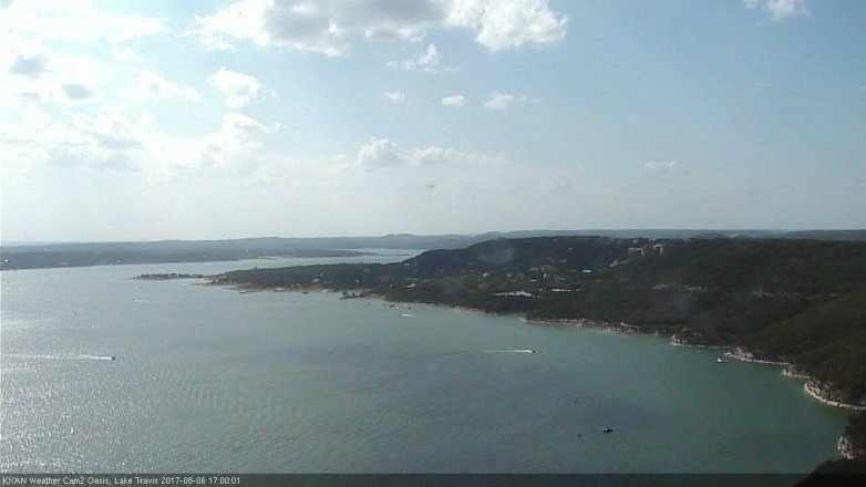 Lake Travis webcam, August 6, 2017 4:05 PM CT
