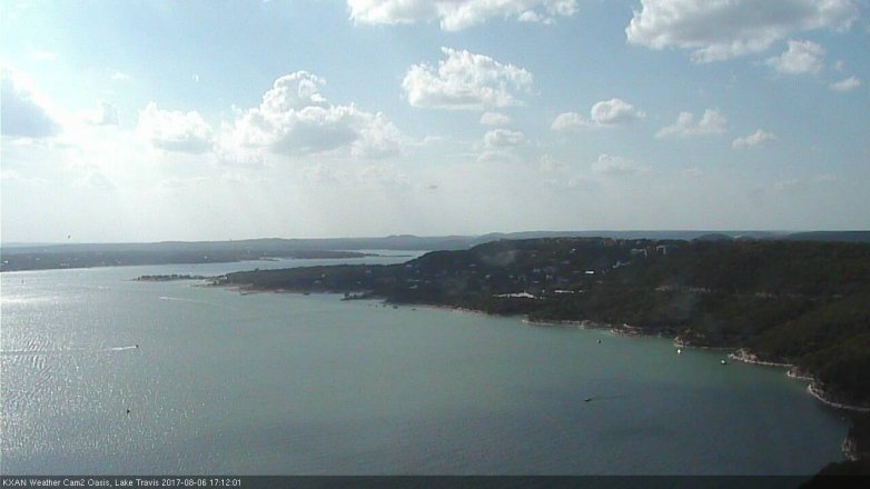 Lake Travis webcam, August 6, 2017 4:20 PM CT