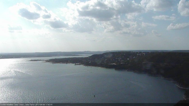 Lake Travis webcam, August 6, 2017 5:05 PM CT