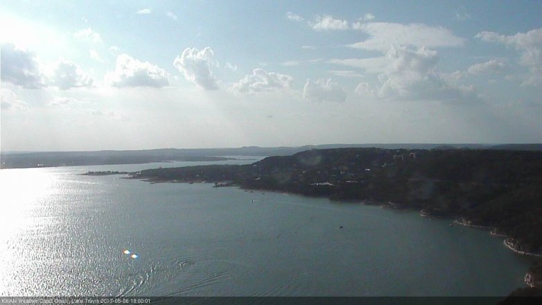 Lake Travis webcam, August 6, 2017 5:10 PM CT