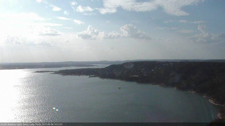 Lake Travis webcam, August 6, 2017 5:40 PM CT
