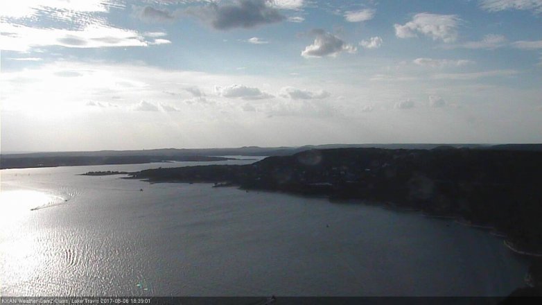 Lake Travis webcam, August 6, 2017 6:00 PM CT
