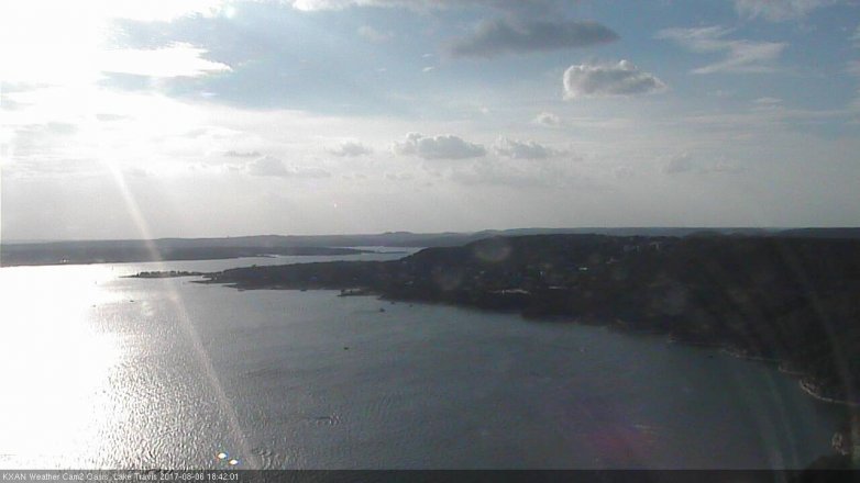 Lake Travis webcam, August 6, 2017 6:05 PM CT