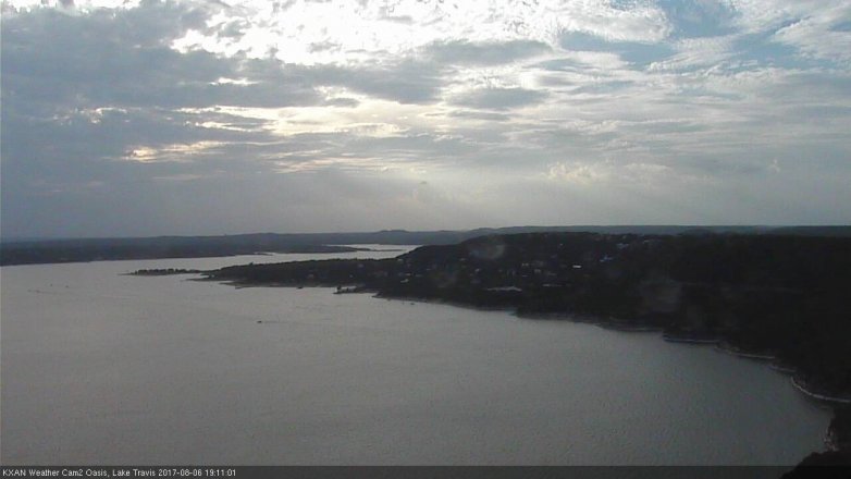 Lake Travis webcam, August 6, 2017 6:15 PM CT