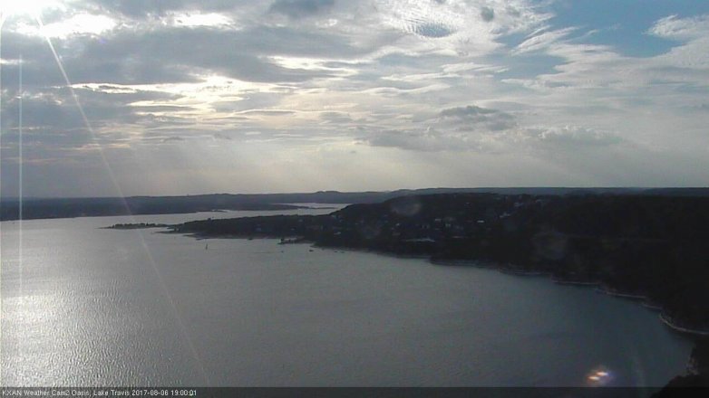 Lake Travis webcam, August 6, 2017 6:30 PM CT