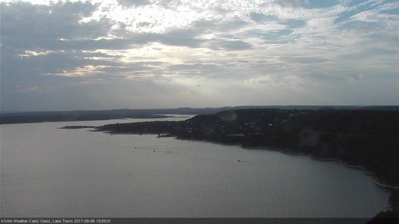 Lake Travis webcam, August 6, 2017 6:35 PM CT