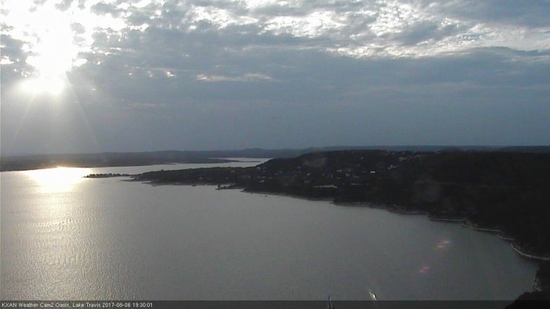 Lake Travis webcam, August 6, 2017 6:40 PM CT