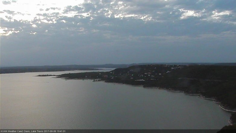 Lake Travis webcam, August 6, 2017 6:50 PM CT