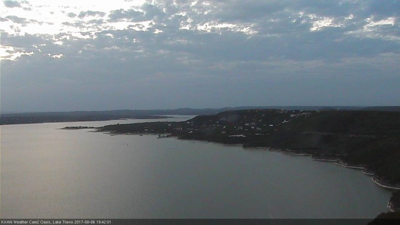 Lake Travis webcam, August 6, 2017 6:55 PM CT