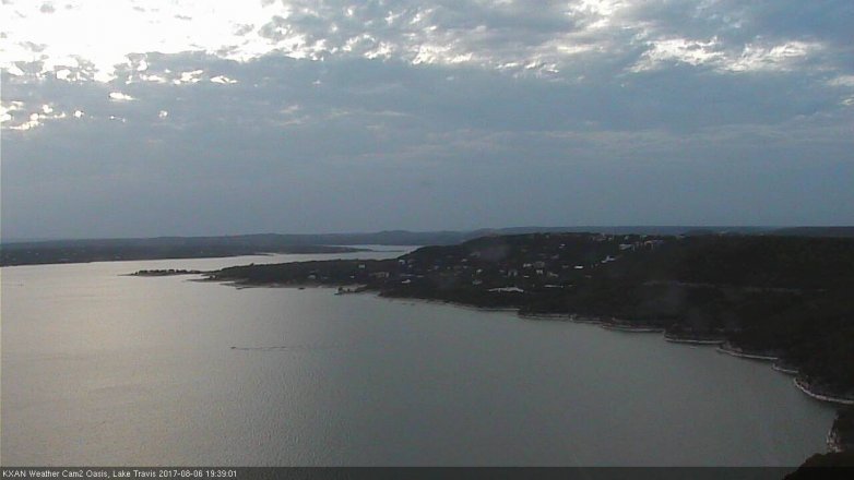 Lake Travis webcam, August 6, 2017 7:05 PM CT