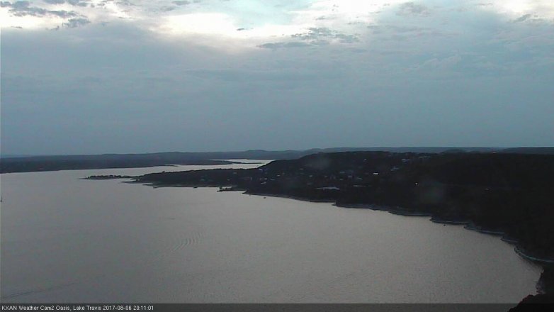 Lake Travis webcam, August 6, 2017 7:25 PM CT