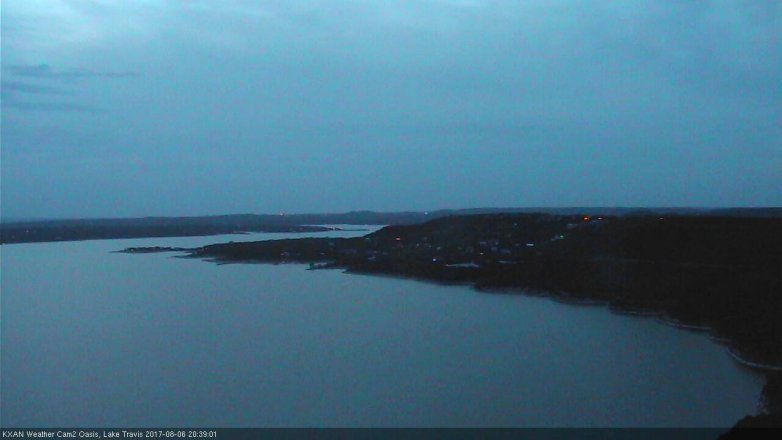 Lake Travis webcam, August 6, 2017 8:10 PM CT