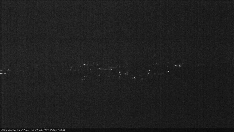 Lake Travis webcam, August 6, 2017 9:30 PM CT