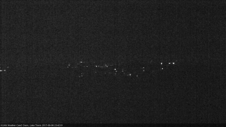 Lake Travis webcam, August 6, 2017 11:10 PM CT