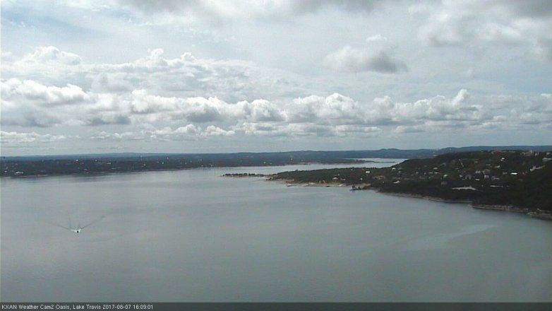 Lake Travis webcam, August 7, 2017 3:40 PM CT