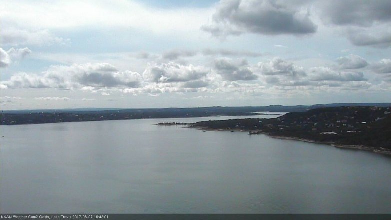 Lake Travis webcam, August 7, 2017 3:45 PM CT