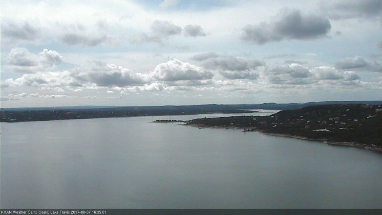Lake Travis webcam, August 7, 2017 3:55 PM CT