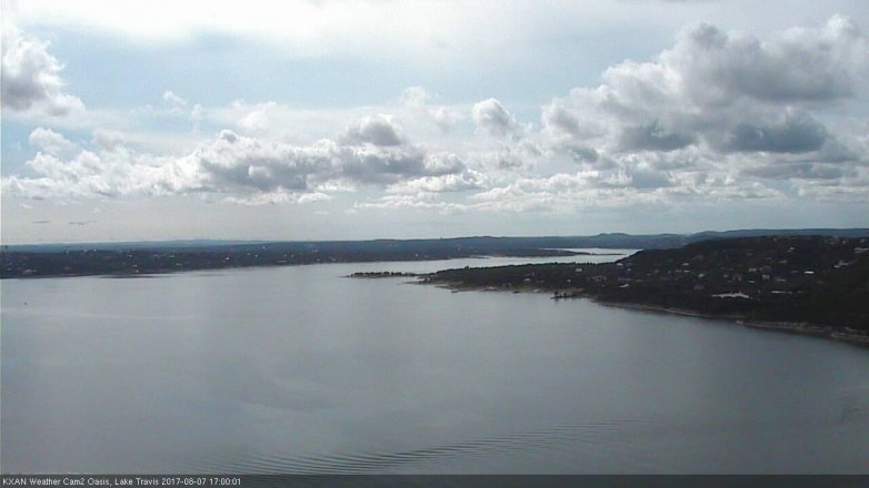 Lake Travis webcam, August 7, 2017 4:10 PM CT
