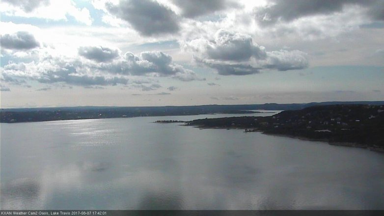 Lake Travis webcam, August 7, 2017 5:00 PM CT
