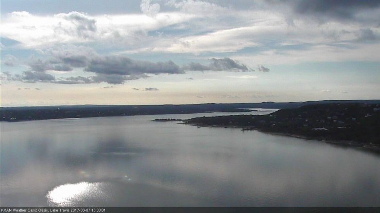 Lake Travis webcam, August 7, 2017 5:05 PM CT