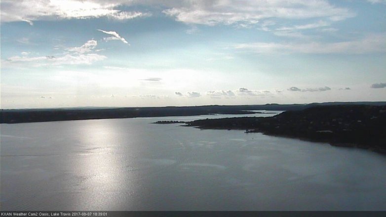 Lake Travis webcam, August 7, 2017 5:50 PM CT