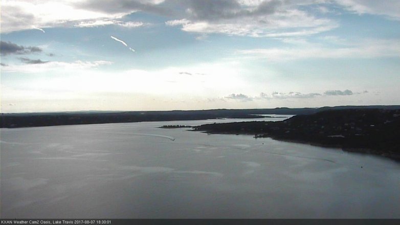 Lake Travis webcam, August 7, 2017 6:00 PM CT
