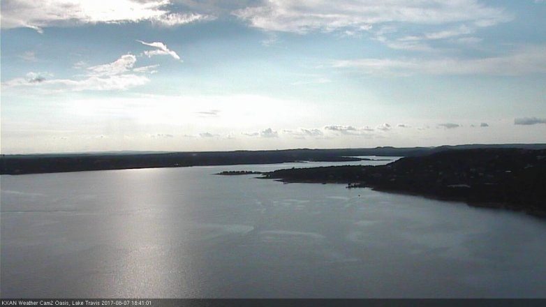 Lake Travis webcam, August 7, 2017 6:05 PM CT
