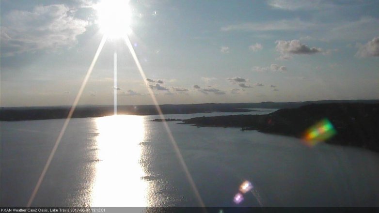 Lake Travis webcam, August 7, 2017 6:20 PM CT