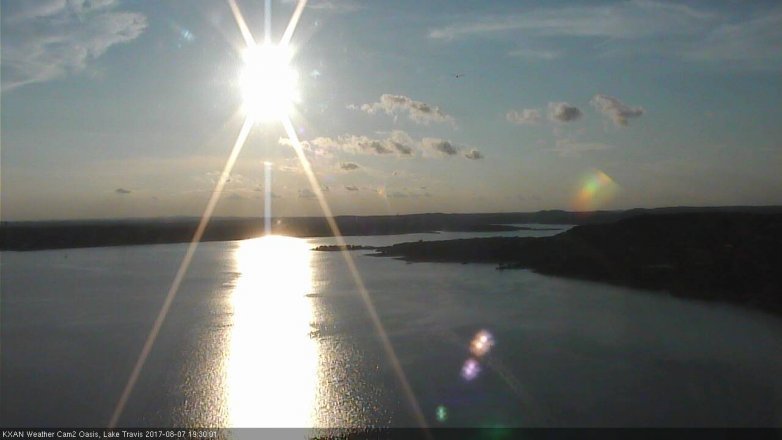 Lake Travis webcam, August 7, 2017 6:35 PM CT
