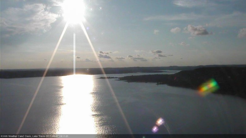 Lake Travis webcam, August 7, 2017 6:40 PM CT