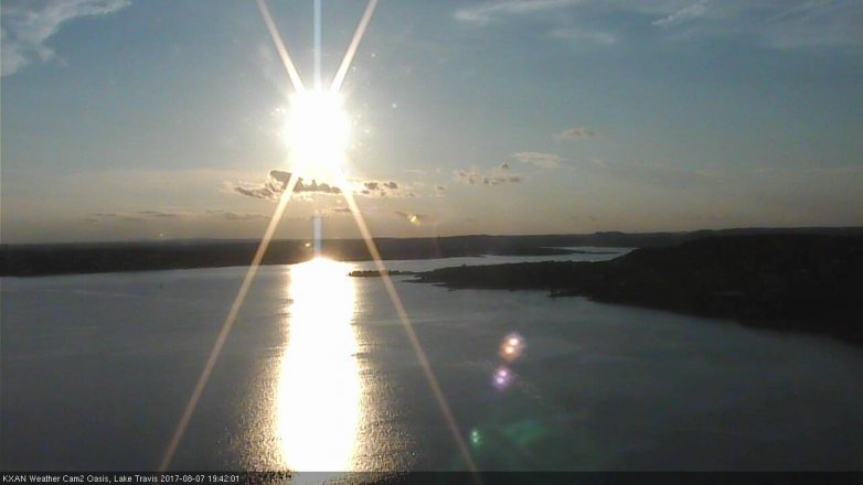 Lake Travis webcam, August 7, 2017 6:50 PM CT