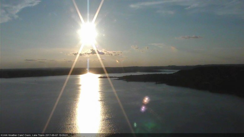 Lake Travis webcam, August 7, 2017 7:00 PM CT