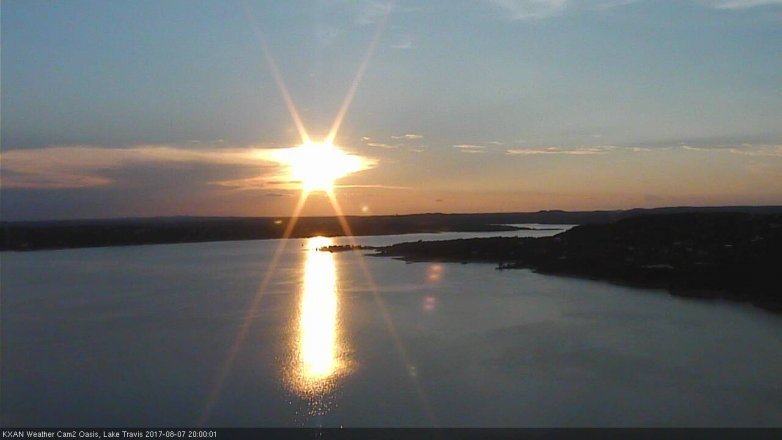 Lake Travis webcam, August 7, 2017 7:10 PM CT