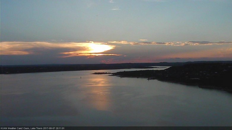 Lake Travis webcam, August 7, 2017 7:15 PM CT
