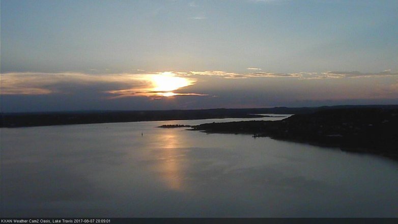Lake Travis webcam, August 7, 2017 7:30 PM CT