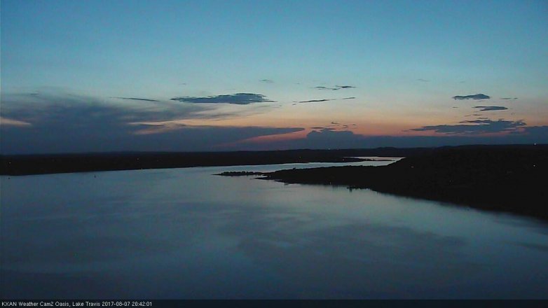 Lake Travis webcam, August 7, 2017 7:50 PM CT