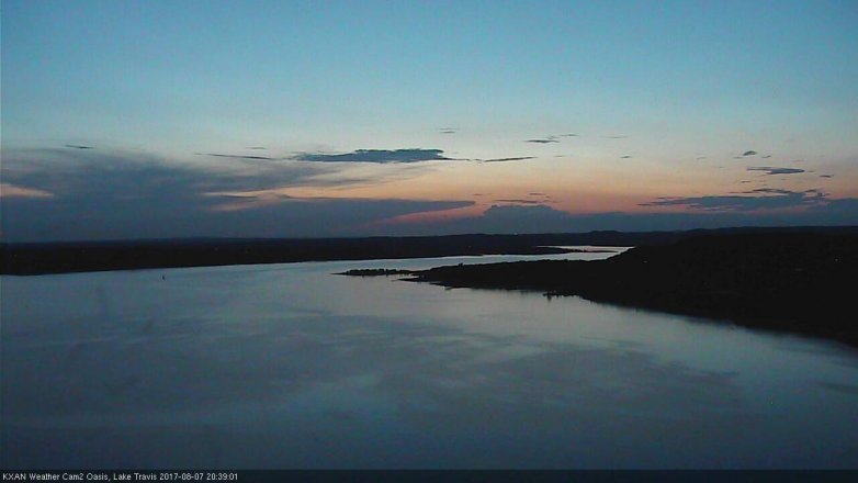 Lake Travis webcam, August 7, 2017 8:00 PM CT
